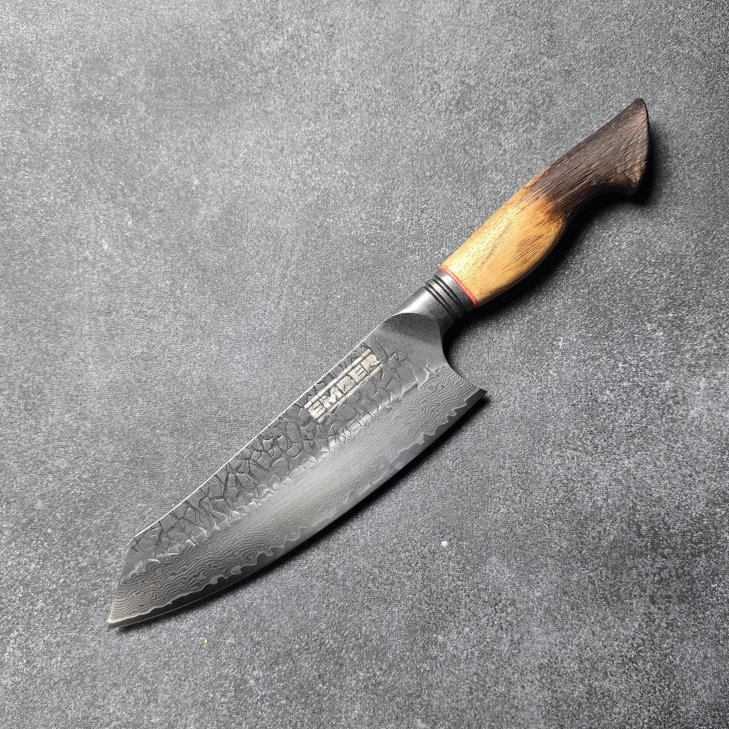 ASKA! SANTOKU STONEWASH Y DAMASCO 7"